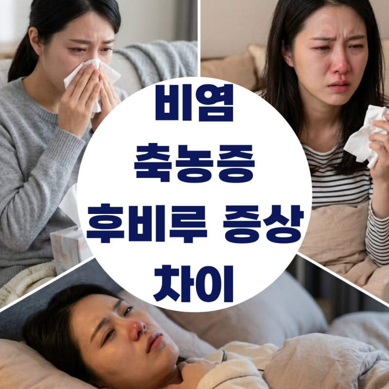 비염 축농증 후비루 증상, 어떤 차이가 있을까?