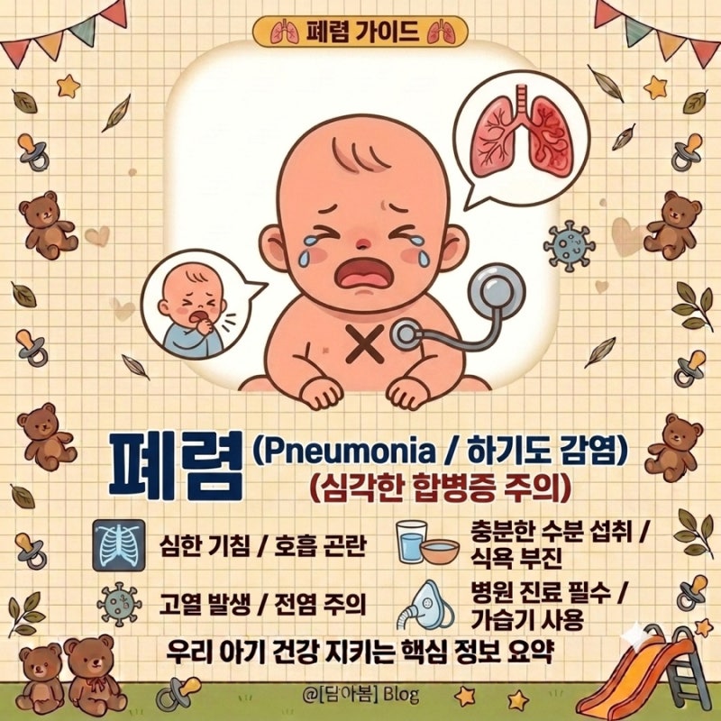 아기폐렴 증상, 열, 대처법, 입원 꼭 해야하나요?