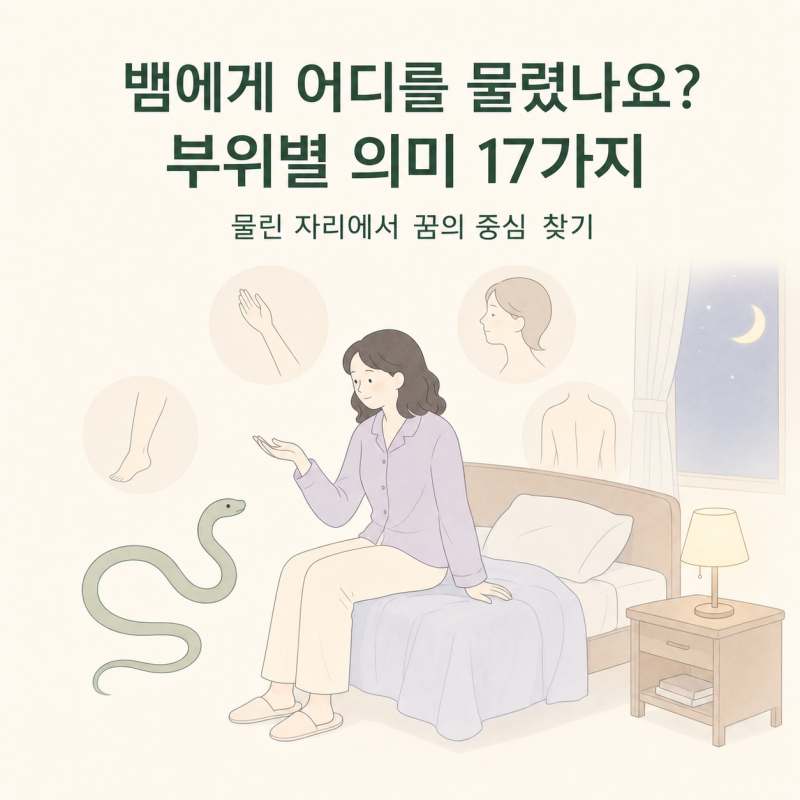 뱀 꿈해몽 | 뱀에게 어디를 물렸나요? 부위별 의미 17가지