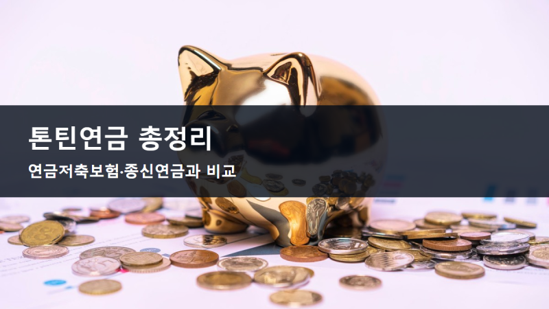 톤틴연금 총정리, 연금저축보험·종신연금과 뭐가 다른지 한눈에