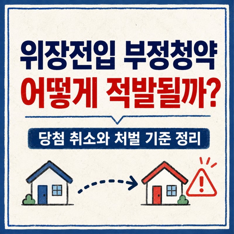 위장전입 부정청약, 어떻게 적발될까? 당첨 취소와 처벌 기준