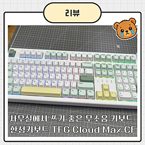 무소음 키보드 추천, 한성키보드 TFG Cloud Max CF 말차크림, 저소음 브라운슈가 토독 구매후기