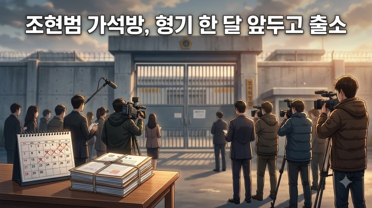 <b>조현범 가석방</b> 형기 한달 앞두고 출소