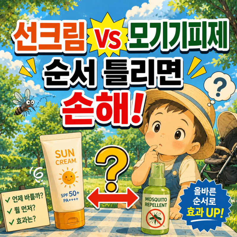 선크림이 먼저일까? 모기기피제가 먼저일까? 아기 피부를 위한 올바른 사용법