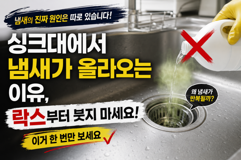 싱크대에서 냄새가 올라오는 이유, 락스부터 붓지 마세요