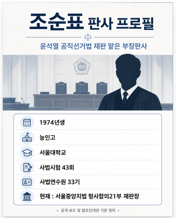 조순표 판사 프로필, <b>윤석열</b> 공직선거법 재판 맡은 부장판사 누구길....