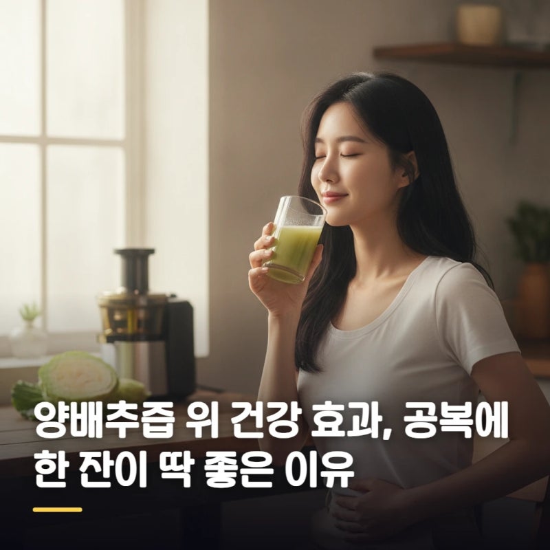 양배추즙 위 건강 효과, 공복에 한 잔이 딱 좋은 이유