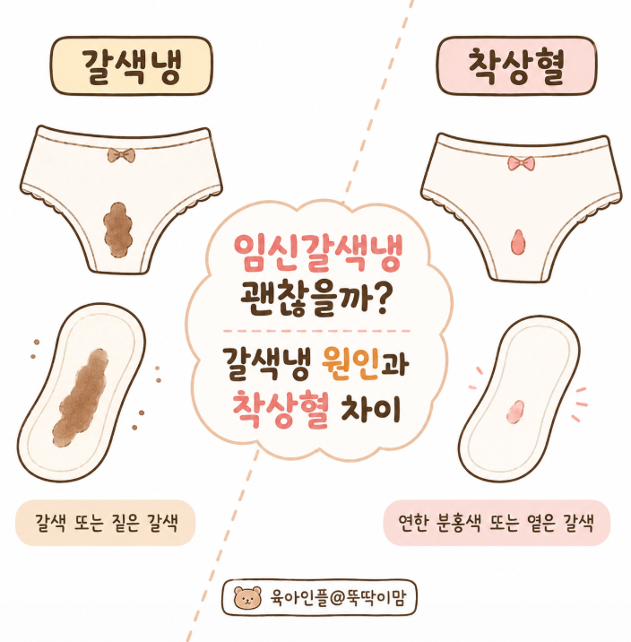 임신갈색냉 괜찮을까? 갈색냉 원인과 착상혈 차이, 병원 가야 할 때