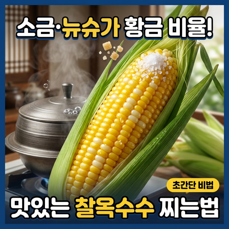 뉴슈가 소금 황금비율로 맛있는 찰옥수수 찌는법
