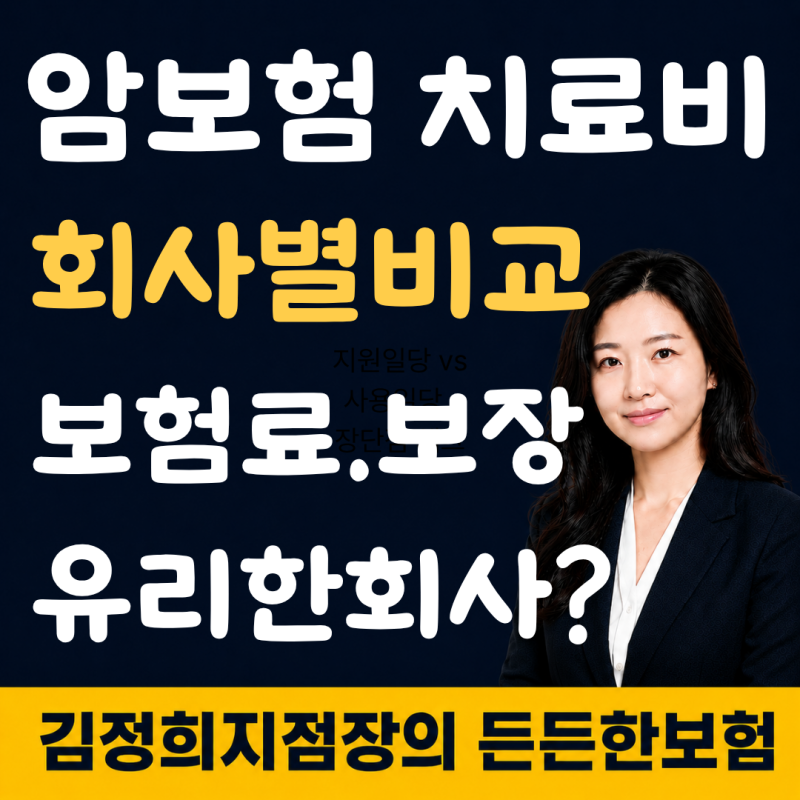 암보험 치료비 비교 40대 남자 B사와 C사를 함께 선택한 이유