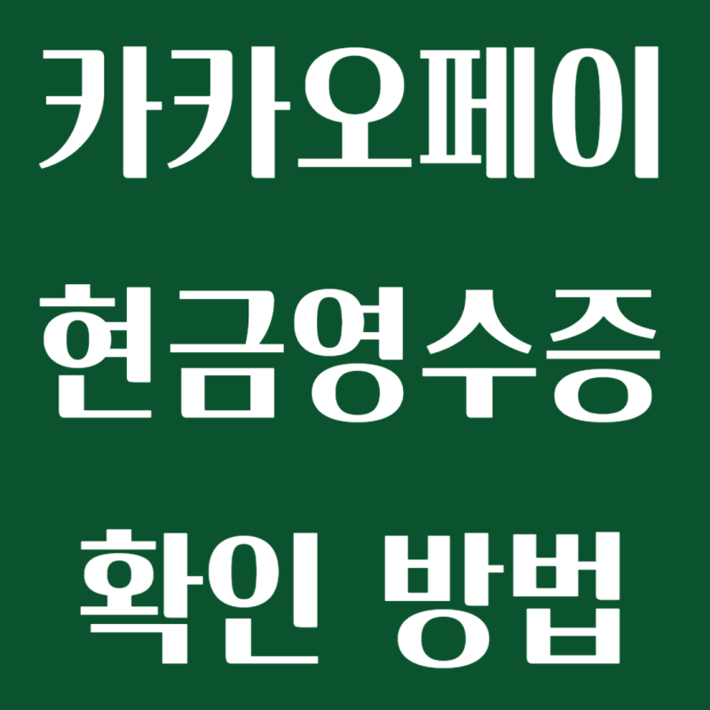 카카오페이 현금영수증 등록 확인 조회하기