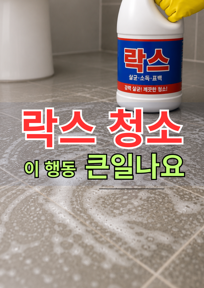 욕실 화장실 락스청소, 이 행동 큰일나요
