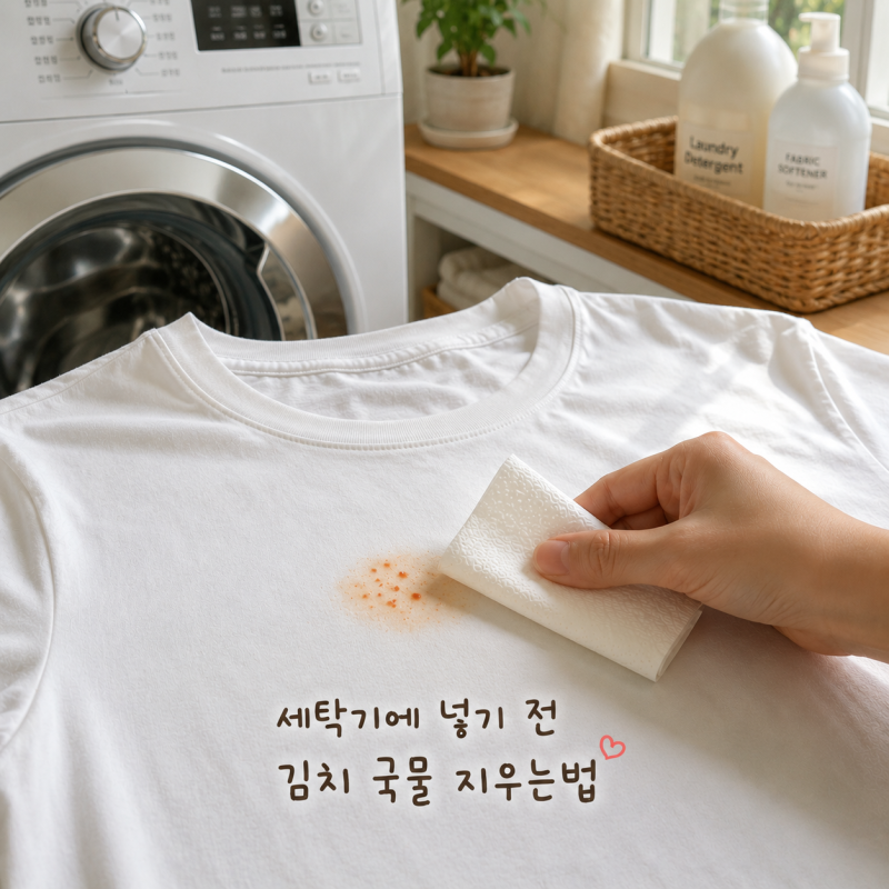 세탁기에 넣기 전 김치 국물 지우는법 이것부터 했어요