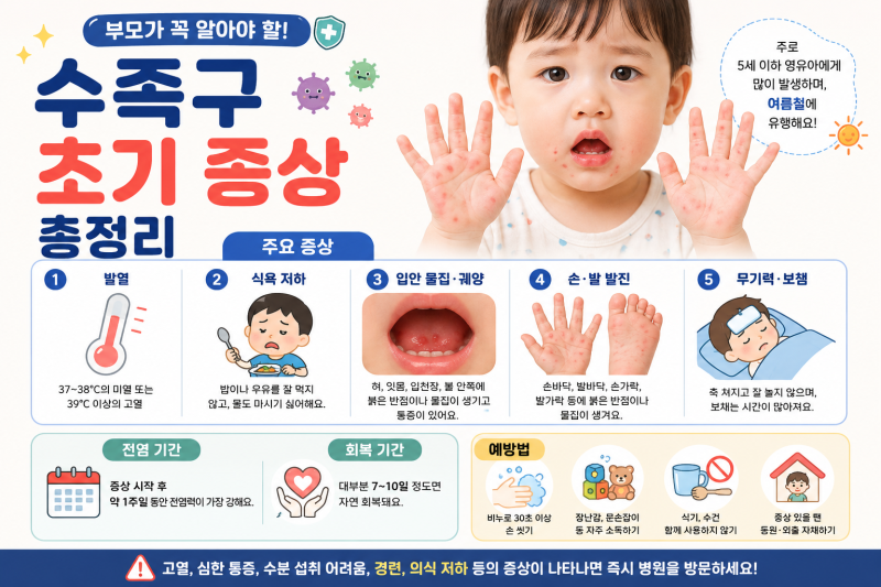 수족구 초기 증상은? 부모가 꼭 알아야 할 증상과 대처법