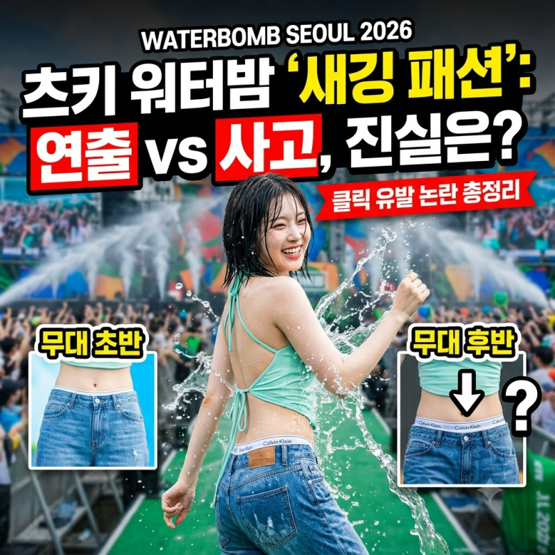츠키 워터밤 패션, 연출일까 사고일까