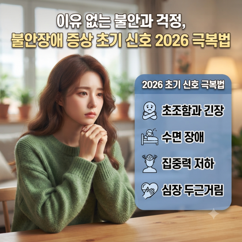 이유 없는 불안과 걱정, 불안장애 증상 초기 신호 2026 극복법