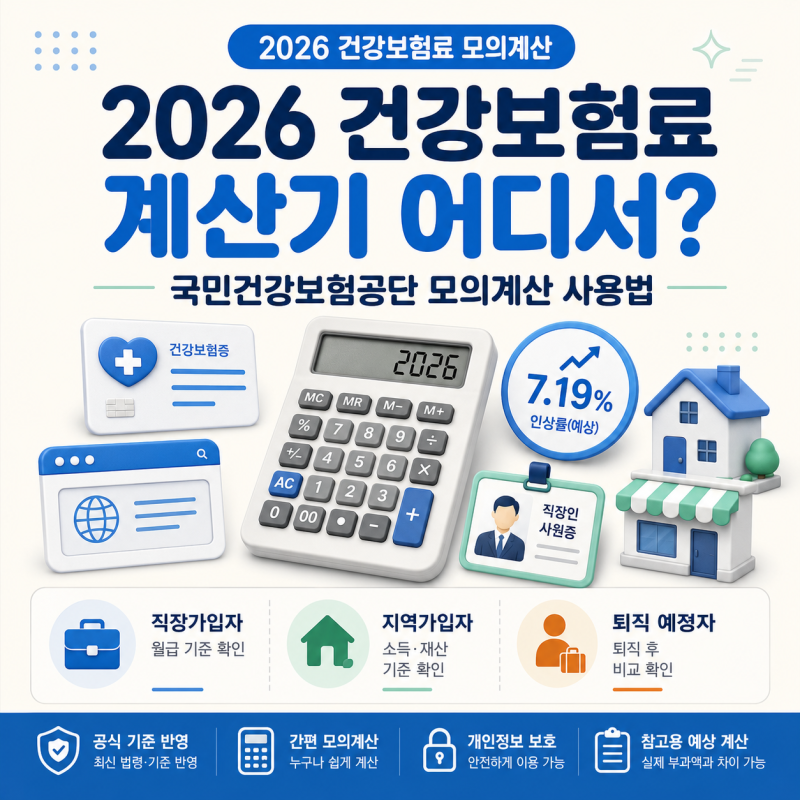 2026 건강보험료 계산기 어디서? 국민건강보험공단 모의계산 사용법