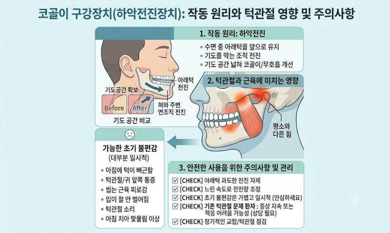 코골이 구강장치 전 턱관절 검사가 필요한 이유