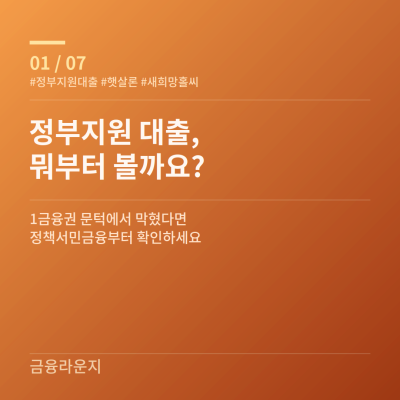 정부지원대출상품 종류 완벽가이드(2026).