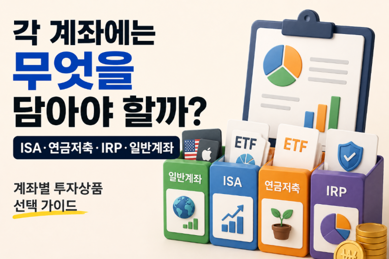 ISA·연금저축·IRP·일반계좌, 어떤 ETF를 사야 할까? 계좌별 투자상품 추천