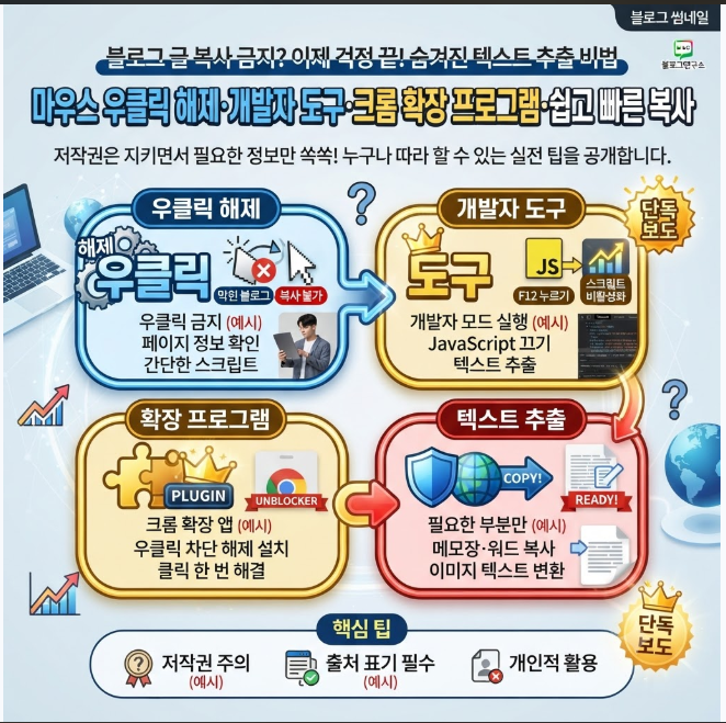 블로그 글 복사 안 될 때 쉽게 복사하는 방법