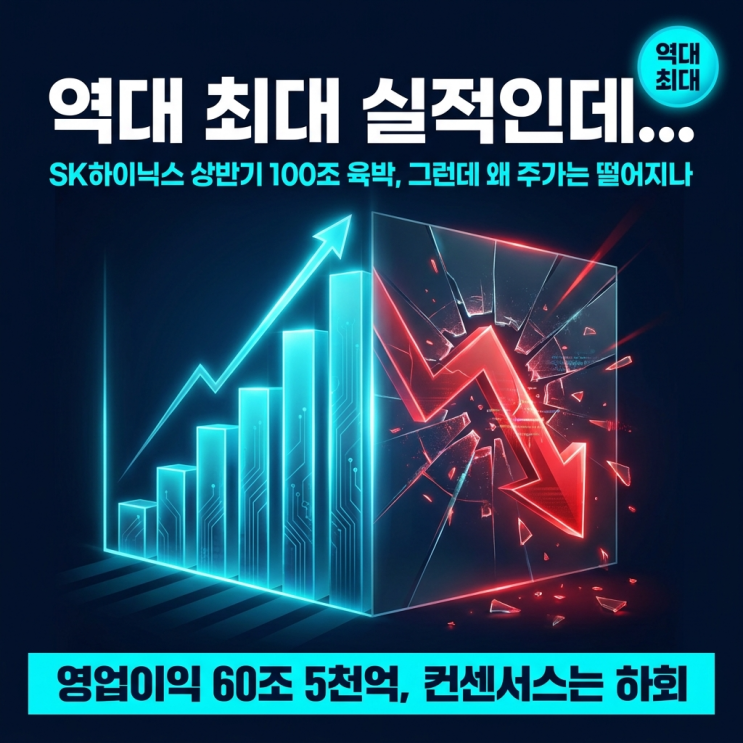 "<b>역대 최대</b> 실적인데.." SK하이닉스 <b>상반기</b> 100조 육박, 그런데... 