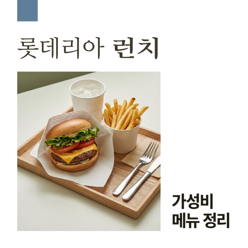 롯데리아 착한점심 시간 메뉴 가격 총정리! 2026년 리아런치 혜택은?
