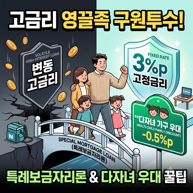 [정책 읽어드림] 특례보금자리론 다자녀 우대 완벽 정리! 고금리 영끌족 아빠의 시크한 갈아....