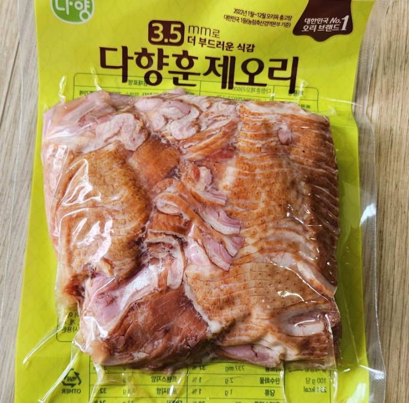 다향 훈제오리 600g 후기 가격 칼로리 영양성분 요리방법 오뚜기 연겨자 양념소스 만들기