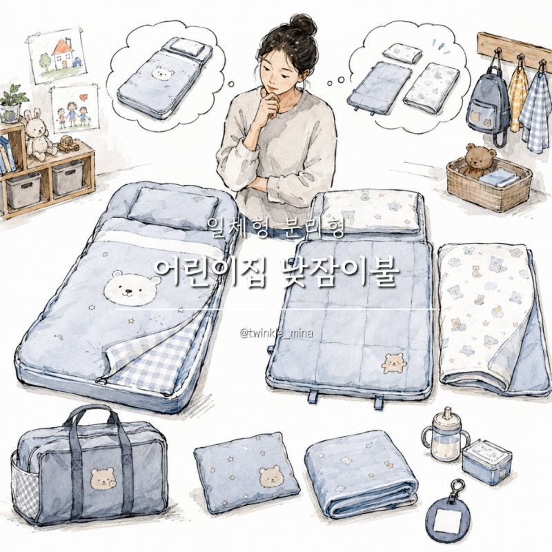 어린이집낮잠이불 일체형 분리형 아기 낮잠이불 가방 선택은?