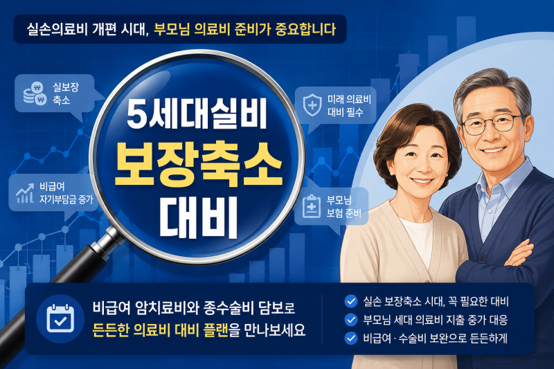 부모님 실비 없으면? 5세대 실비 보장축소 대비! 비급여 암치료비 및 수술비 준비