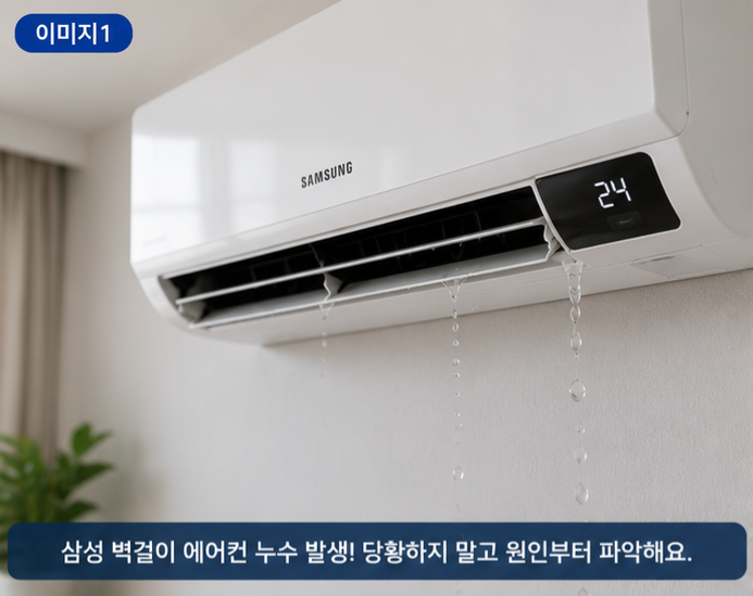 삼성 벽걸이 에어컨 물 떨어짐 3분 만에 해결하는 방법!