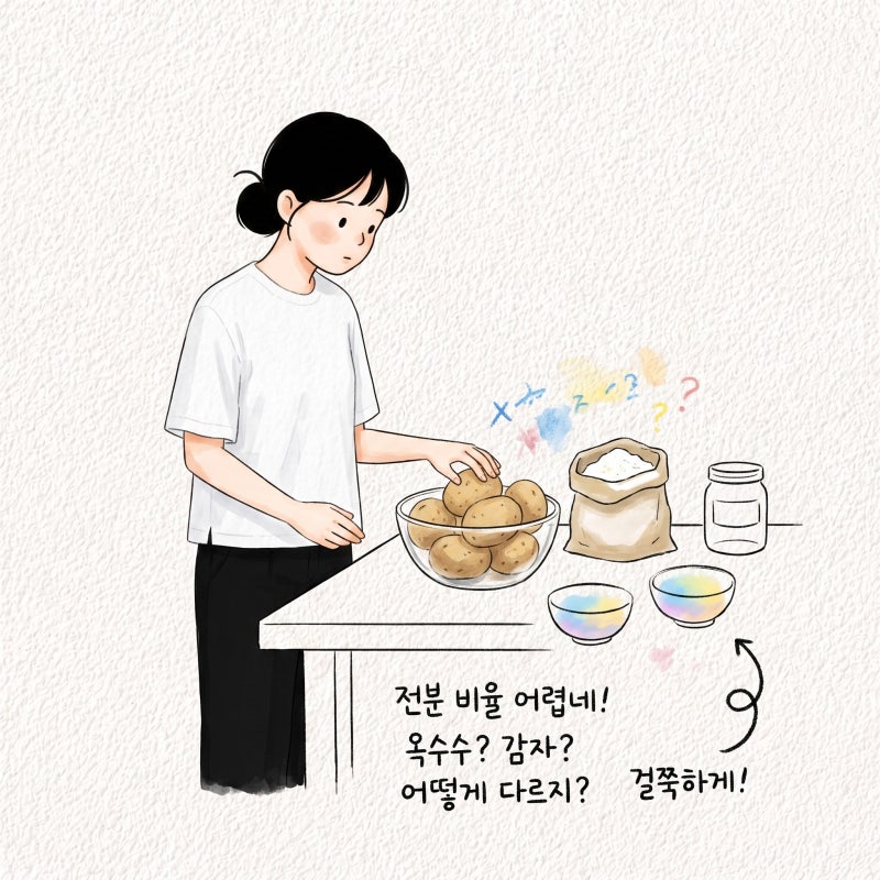물전분 비율을 못 맞춰 걸쭉해지지 않는다면 옥수수전분과 감자전분 차이 보관과 쓰임