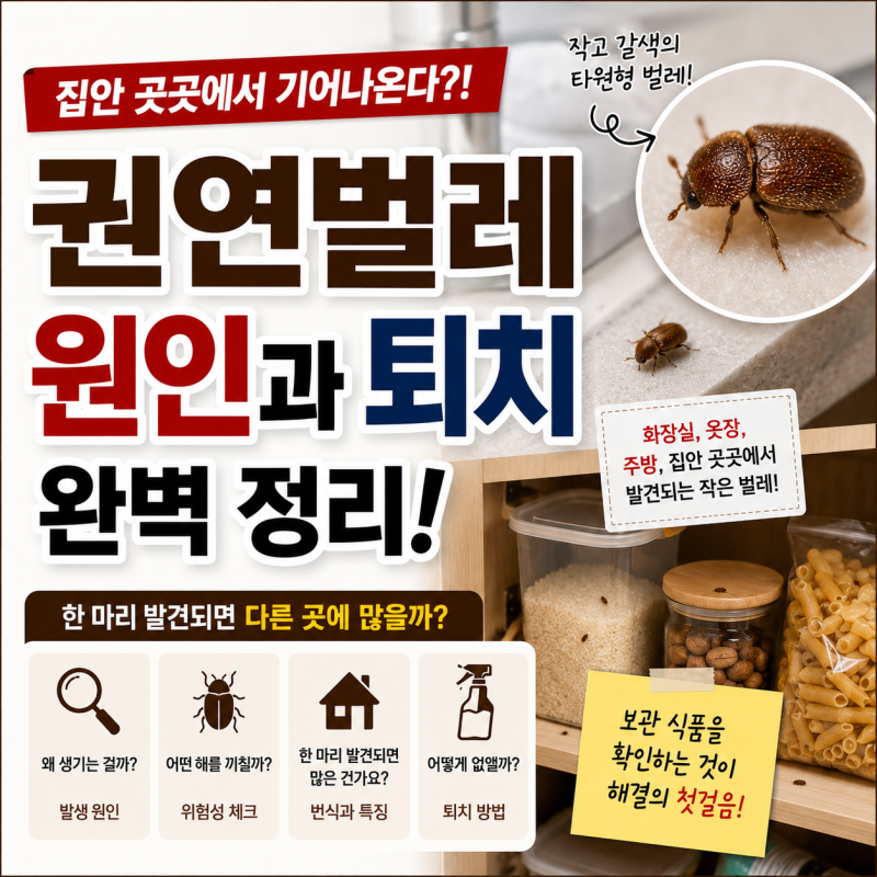 권연벌레 원인과 퇴치, 집안에 발견되면 어디부터 확인해야할까?