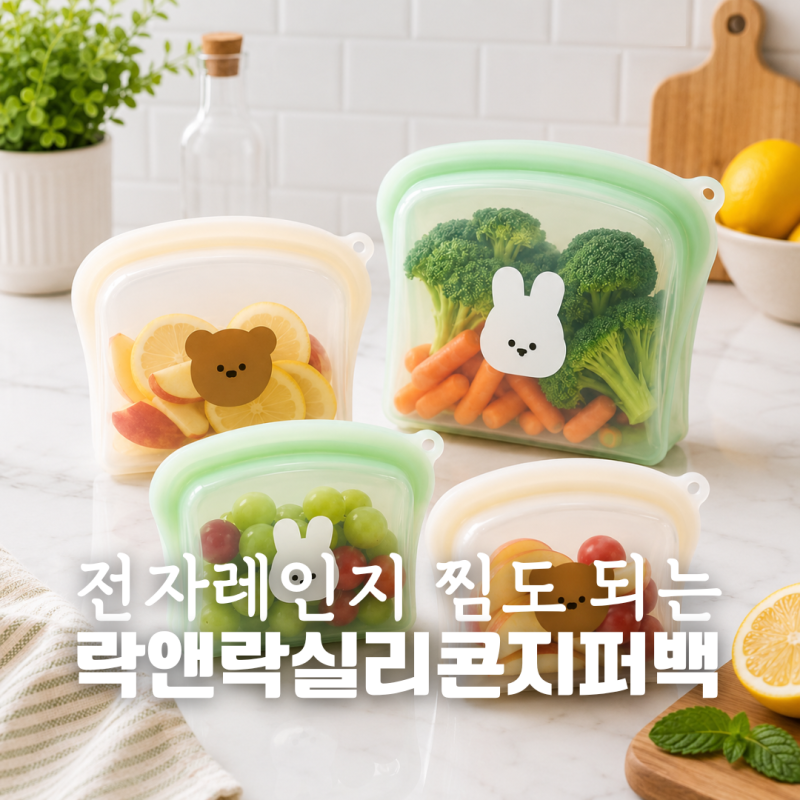 락앤락 실리콘 지퍼백 베어 전자레인지 찜까지 되는 활용 후기