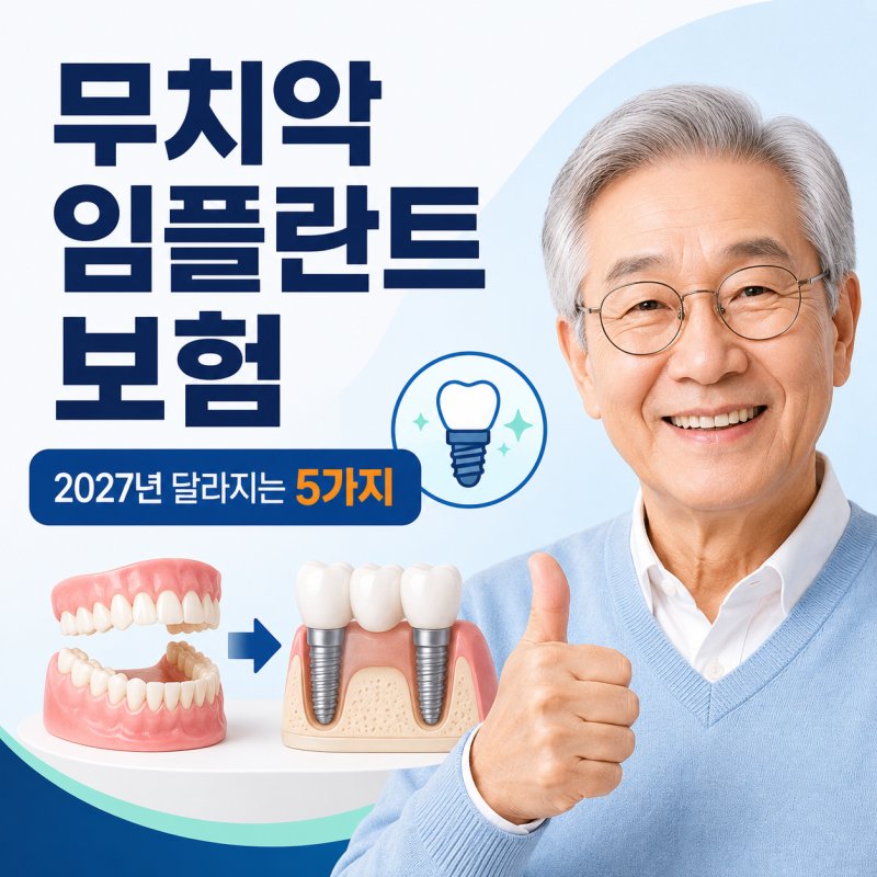치아가 하나도 없는 무치악 임플란트 건강보험, 2027년 달라지는 5가지
