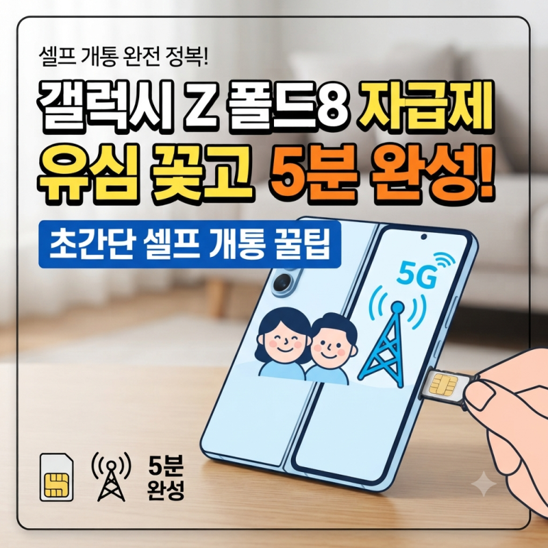 [갤럭시 Z 폴드 8 자급제 기존 유심 그냥 꽂으면 될까? 셀프 개통 5분 완전 정리]