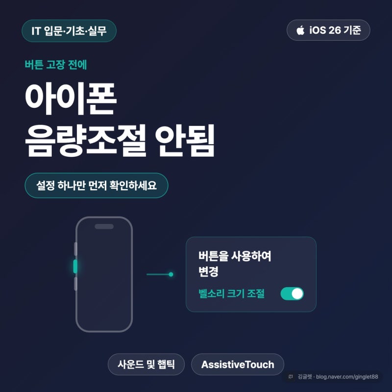 아이폰 음량조절 안됨, 버튼 고장 전에 확인할 설정 하나
