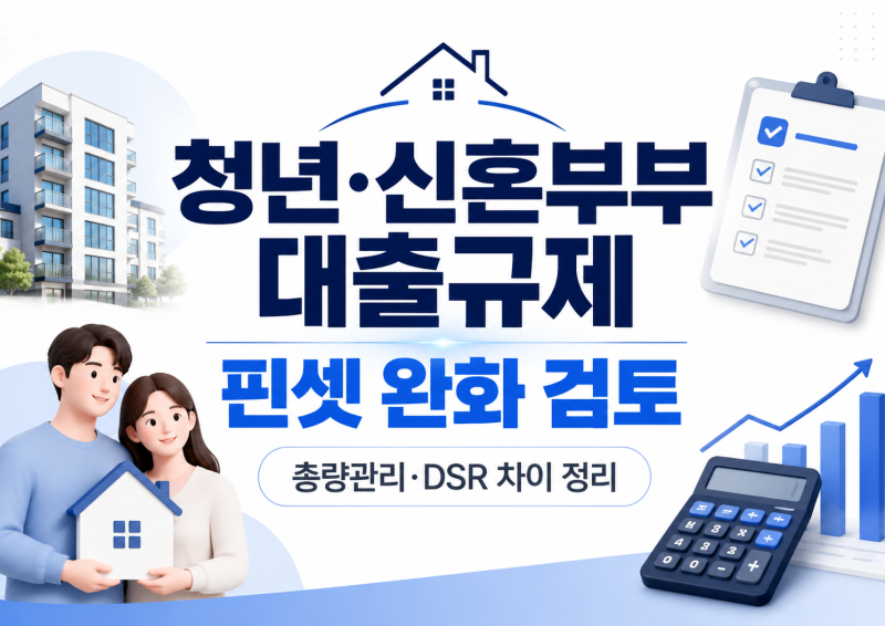 청년·신혼부부 대출규제 핀셋 완화 검토ㅣ총량관리 예외와 DSR 차이