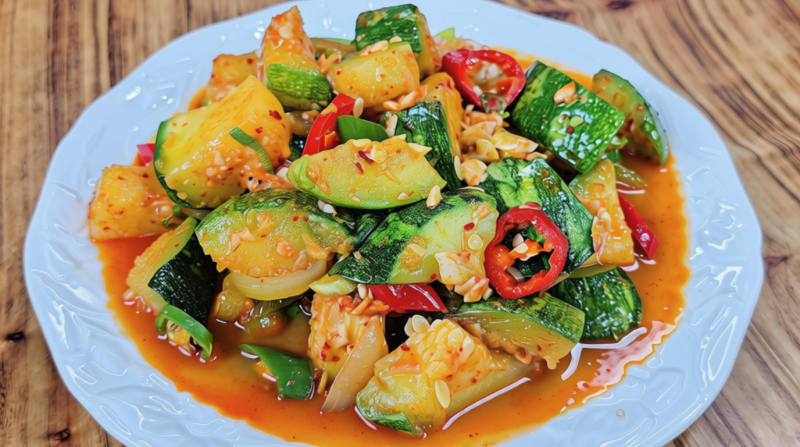 조선호박(둥근호박)볶음 맛있게 만드는 법｜국물 자작한 새우젓 호박지짐