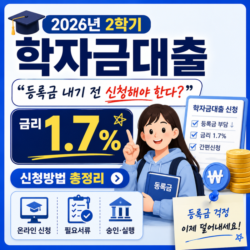 2026년 2학기 학자금대출 “등록금 내기 전 신청해야 한다?” 금리 1.7%·신청방법