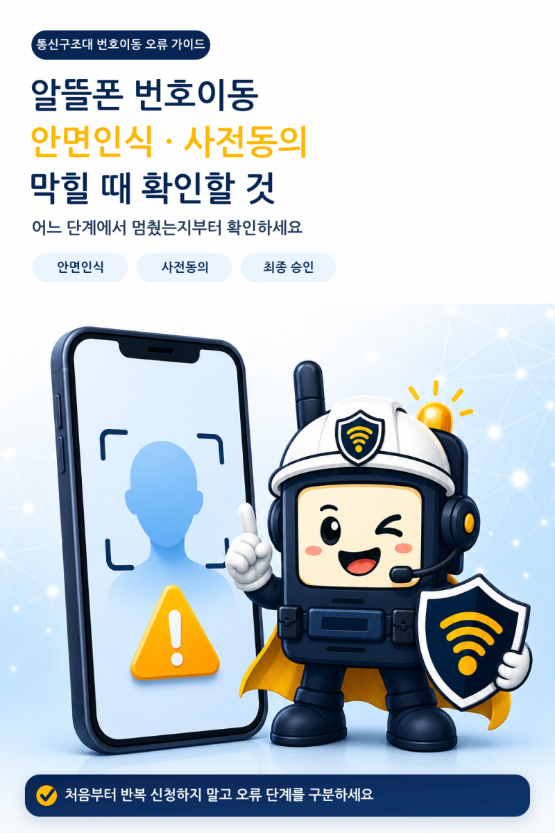 알뜰폰 번호이동 안면인식·사전동의에서 막힐 때 확인할 것