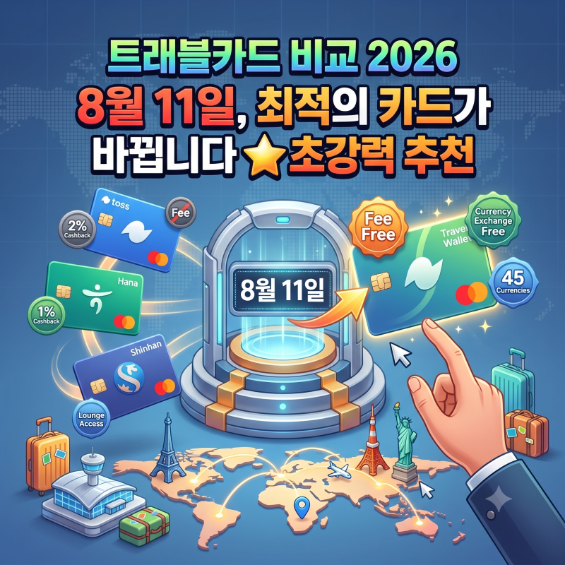 트래블카드 비교 2026 | 해외여행 체크카드, 8월 11일부터 유리한 카드가 바뀝니다