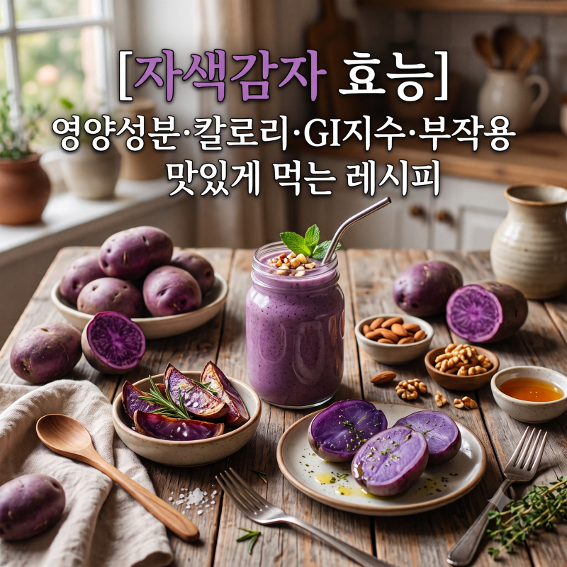 [자색감자 효능] 영양성분·칼로리·GI지수·부작용 및 맛있게 먹는 레시피