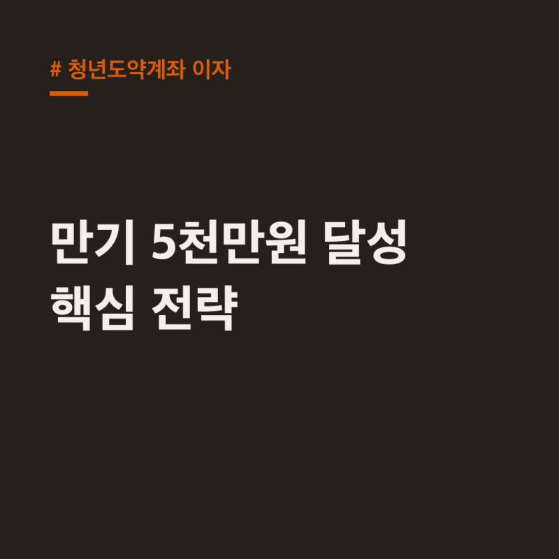 청년도약계좌 이자, 만기 5천만원 달성 핵심 전략