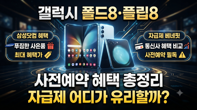 갤럭시 Z 폴드8·플립8 사전예약 시작, 자급제 혜택·사은품 총정리