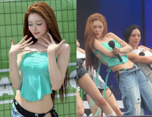 빌리 츠키 워터밤 패션 논란 젖은 청바지와 새깅 사이