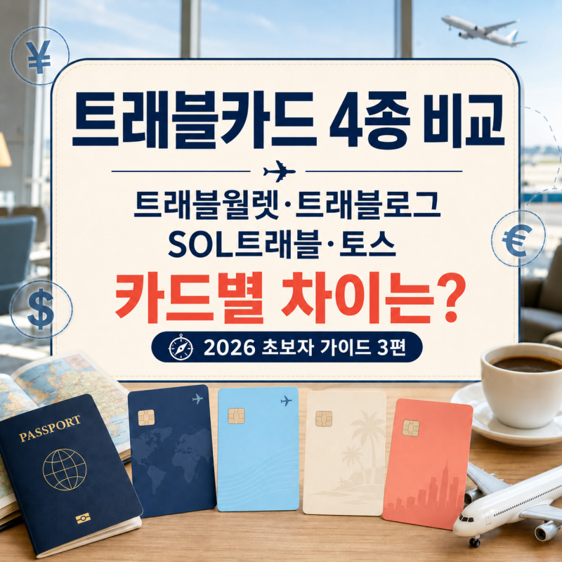 2026 트래블카드 4종 비교｜트래블월렛·트래블로그·SOL트래블·토스 차이