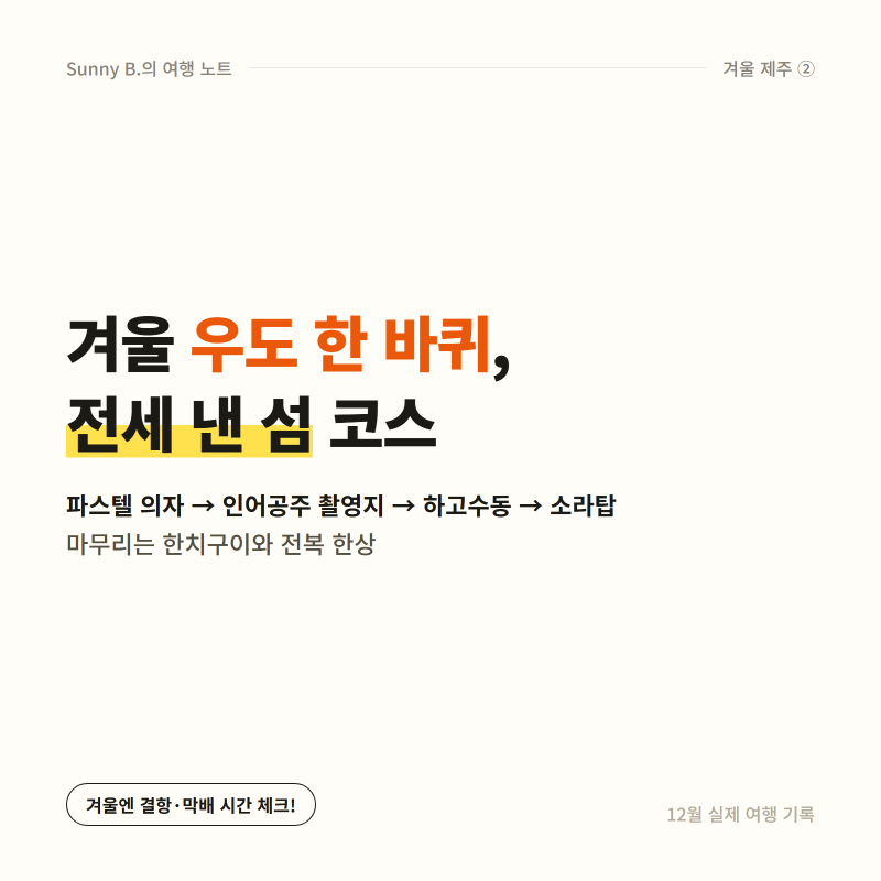 겨울 우도 한 바퀴 코스 총정리 — 두문포항 배편·주차부터 인어공주 촬영지, 한치구이까지 ....