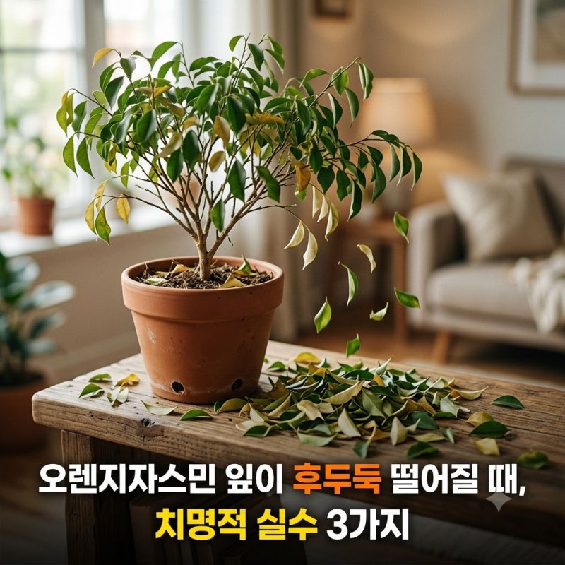 오렌지자스민 잎이 후두둑 떨어진다면? 당장 멈춰야 할 치명적 실수 3가지
